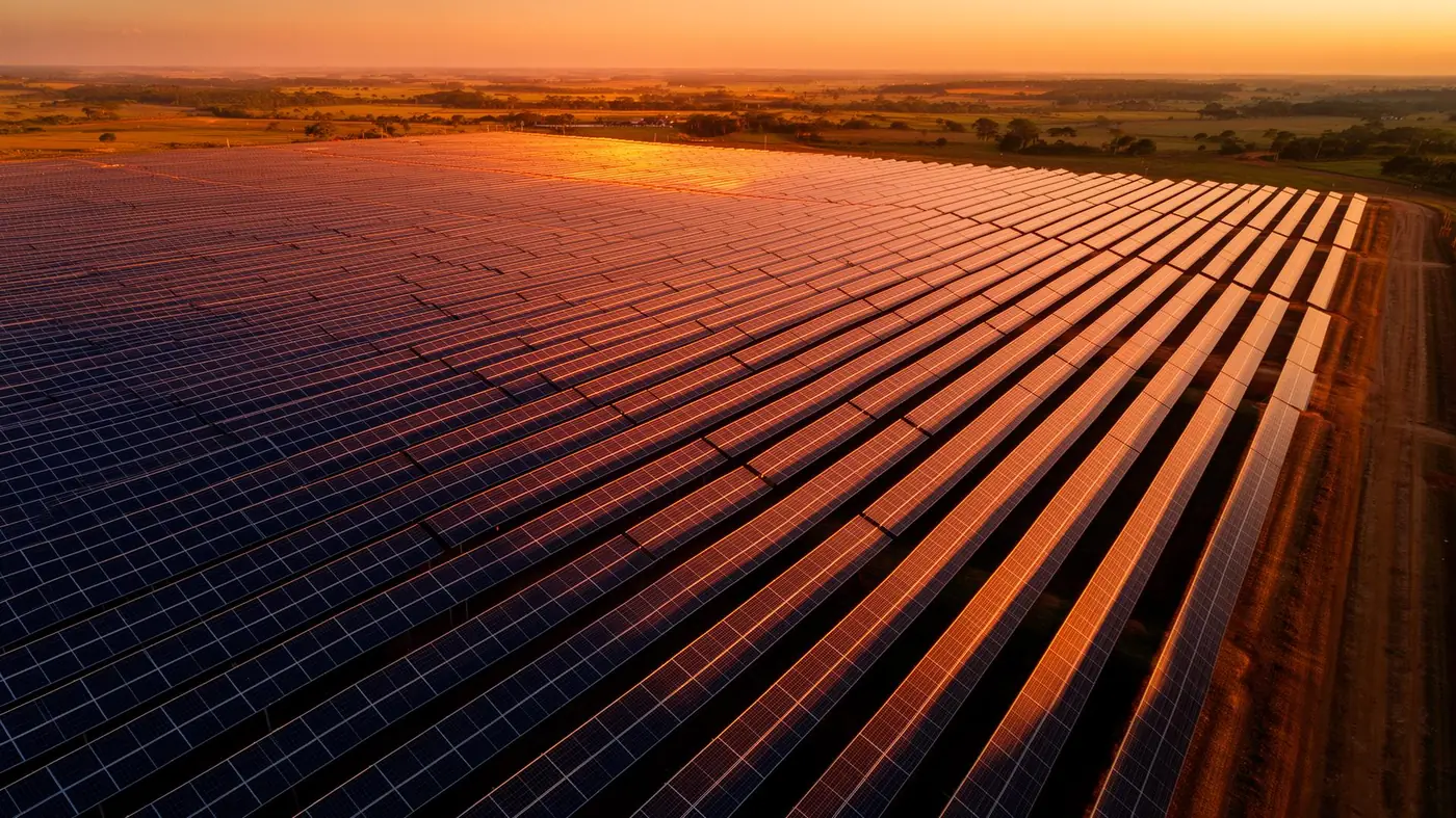 Vista aérea de usina solar Hive Energy